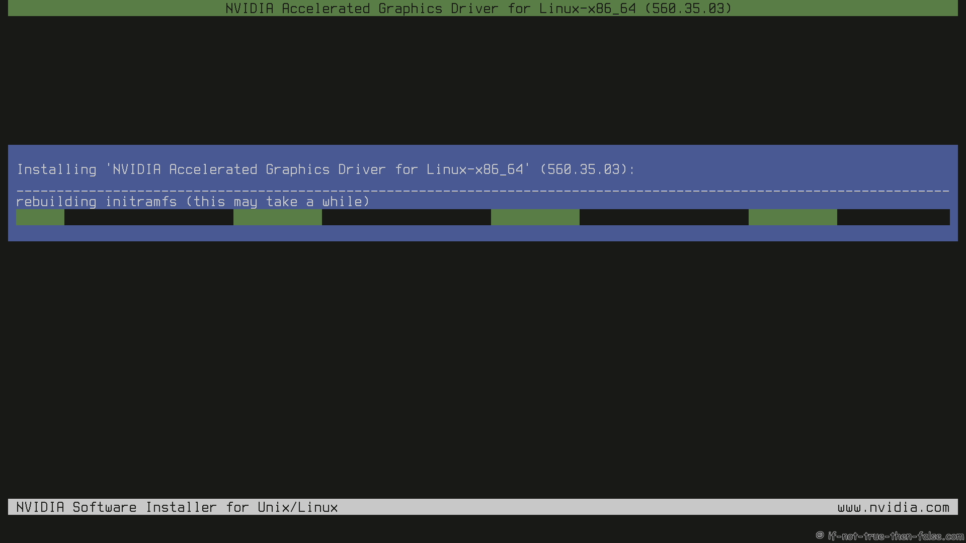 NVIDIA installer rebuilding initramfs