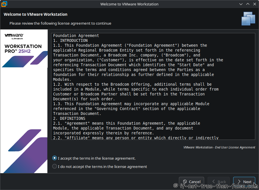 Accept VMware General Terms