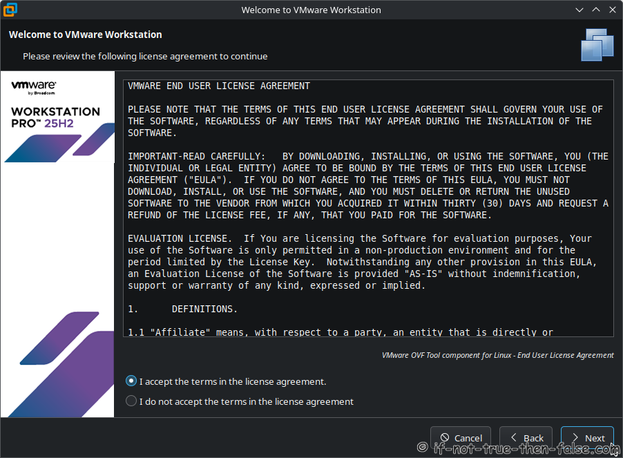 Accept VMware license